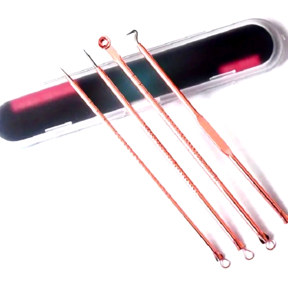 4pcs/set Dual Heads Acne Needle Blackhead Blemish Squeeze PimpleExtractorRemover